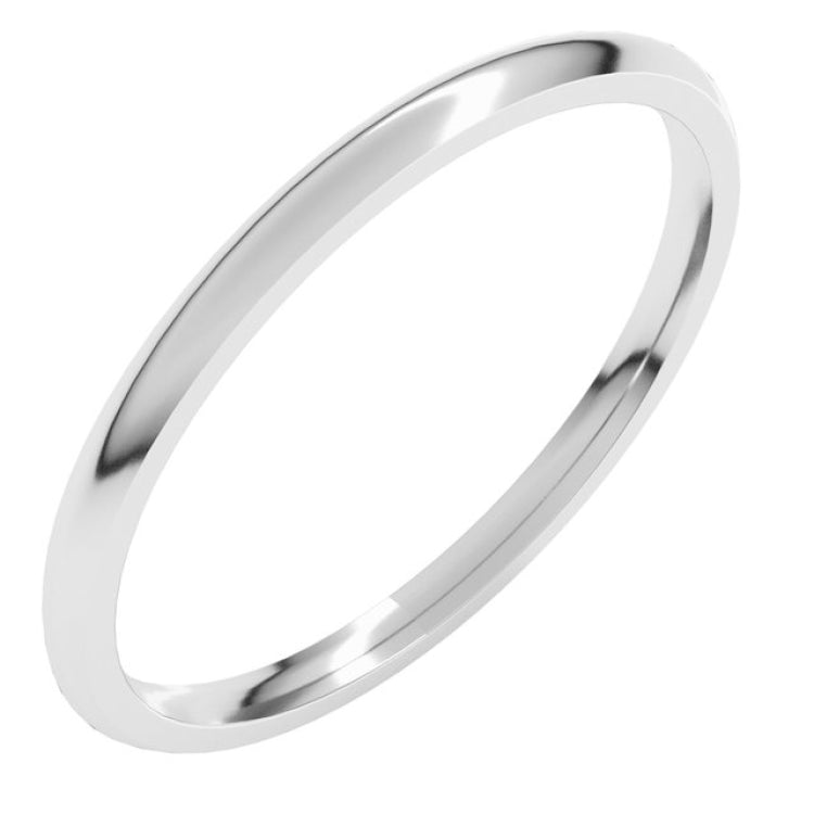14K White Gold 1.5 mm Lightweight Comfort-Fit Half Round Band Size 5