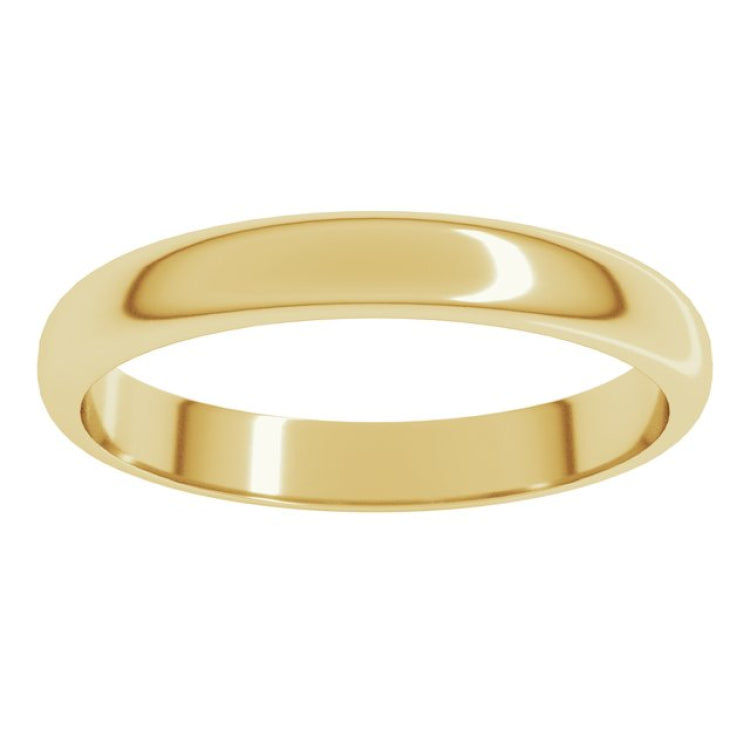 10K Yellow Gold 3 mm Half Round Band Size 5
