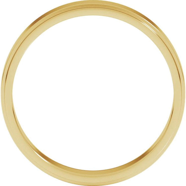 10K Yellow Gold 4 mm Stepped-Edge Flat Band Size 9