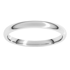 14K X1 White Gold 2 mm Lightweight Comfort-Fit Half Round Band Size 7