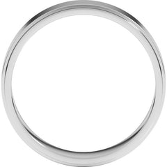 14K White Gold 5 mm Stepped-Edge Flat Band Size 7