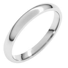 14K White Gold 2.5 mm Lightweight Comfort-Fit Half Round Band Size 4