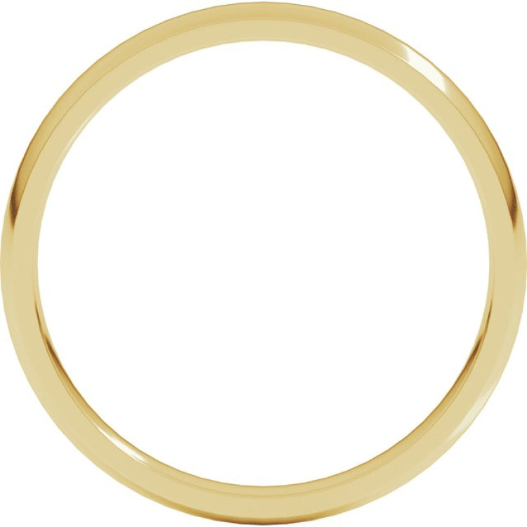 18K Yellow Gold 2.5 mm Lightweight Comfort-Fit Half Round Band Size 7.5