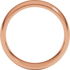 18K Rose Gold 7 mm Lightweight Comfort-Fit Half Round Band Size 8