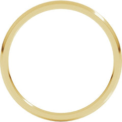 14K Yellow Gold 1.5 mm Lightweight Comfort-Fit Half Round Band Size 8