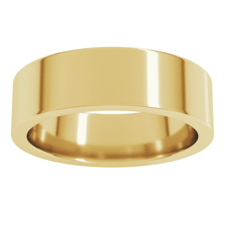 14K Yellow Gold 6 mm Comfort-Fit Flat Band Size 9.5