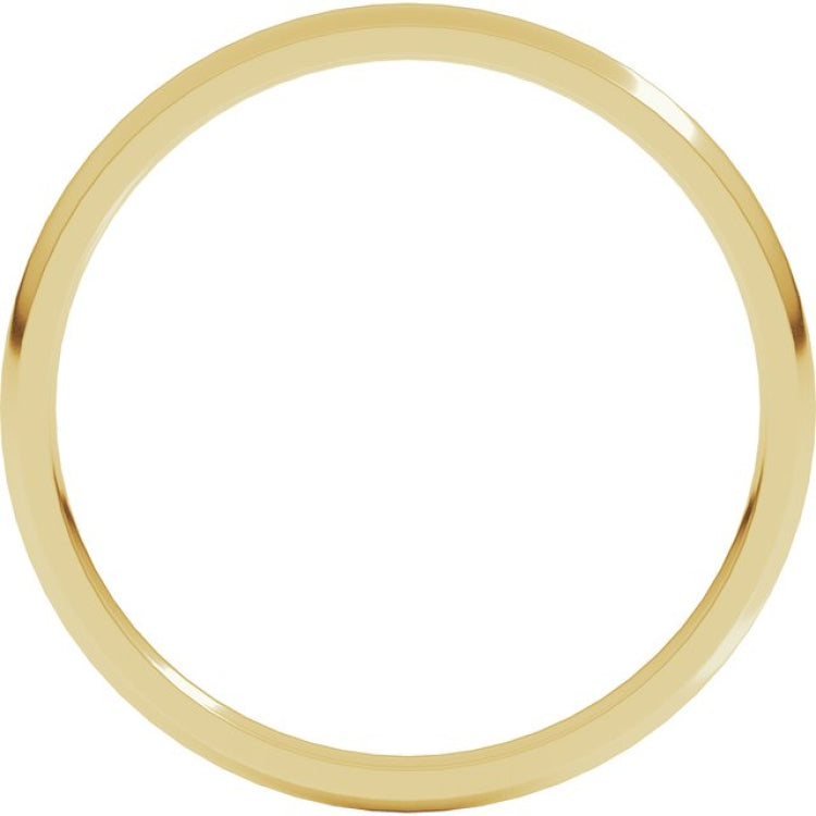 14K Yellow Gold 1.5 mm Lightweight Comfort-Fit Half Round Band Size 7.5