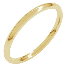 18K Yellow Gold 1.5 mm Lightweight Comfort-Fit Half Round Band Size 7