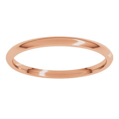 14K Rose Gold 1.5 mm Half Round Comfort Fit Light Band Size 8.5