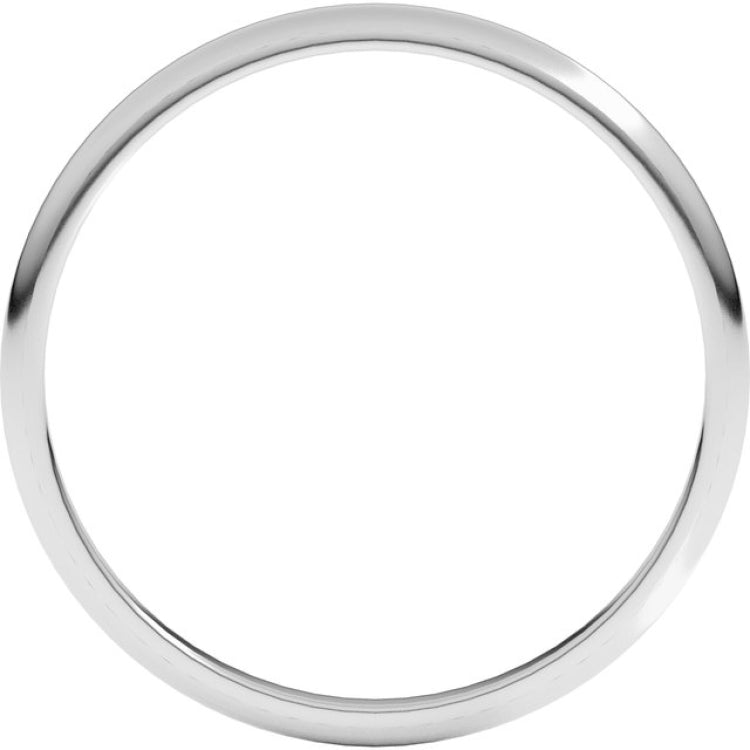 14K White Gold 1.5 mm Lightweight Half Round Band Size 11