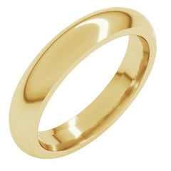 18K Yellow Gold 4 mm Comfort-Fit Half Round Band Size 9
