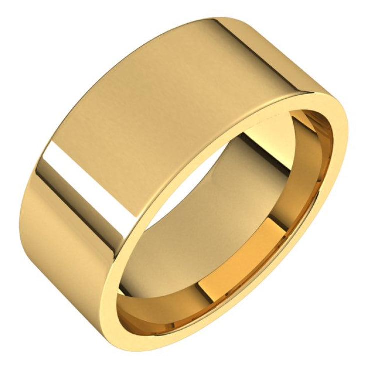 14K Yellow Gold 8 mm Lightweight Comfort-Fit Flat Band Size 4.5
