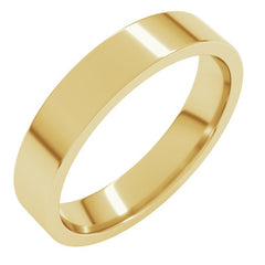 14K Yellow Gold 4 mm Lightweight Comfort-Fit Flat Band Size 4.5