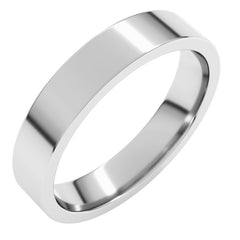 14K White Gold 4 mm Lightweight Comfort-Fit Flat Band Size 6.5