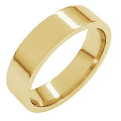 14K Yellow Gold 5 mm Lightweight Comfort-Fit Flat Band Size 6