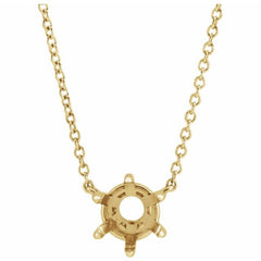 14K Yellow Gold 5 mm Round Solitaire 18" Necklace Mounting