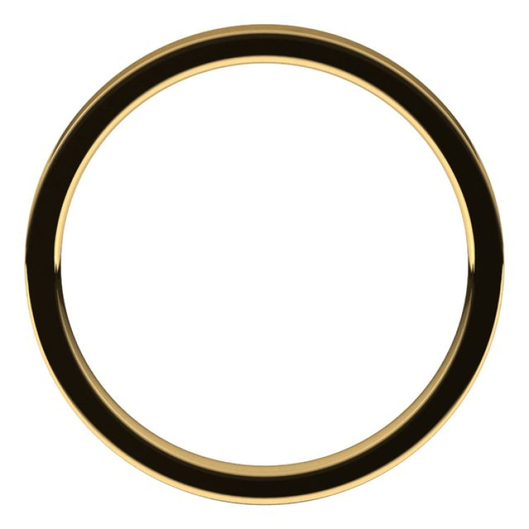 18K Yellow Gold 2 mm Flat Comfort Fit Light Band Size 4.5