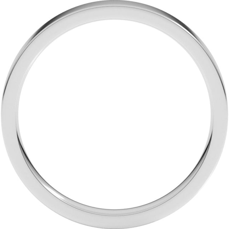 14K White Gold 3 mm Lightweight Comfort-Fit Flat Band Size 4
