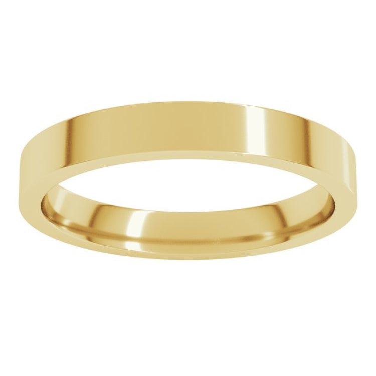 18K Yellow Gold 3 mm Lightweight Comfort-Fit Flat Band Size 5.5