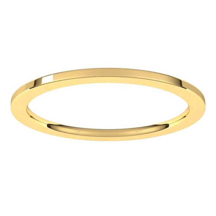 14K Yellow Gold 1 mm Comfort-Fit Flat Band Size 6.5