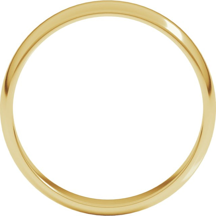 14K Yellow Gold 4 mm Lightweight Half Round Band Size 7