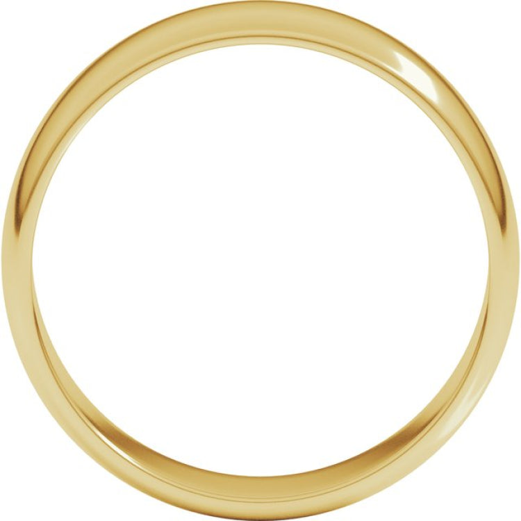14K Yellow Gold 6 mm Lightweight Half Round Band Size 7