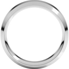 14K White Gold 7 mm Beveled-Edge Comfort-Fit Flat Band Size 10.5