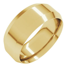 10K Yellow Gold 8 mm Beveled-Edge Comfort-Fit Flat Band Size 10.5