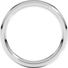 14K White Gold 4 mm Beveled-Edge Comfort-Fit Flat Band Size 8.5