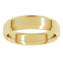 10K Yellow Gold 5 mm Beveled-Edge Comfort-Fit Flat Band Size 8.5