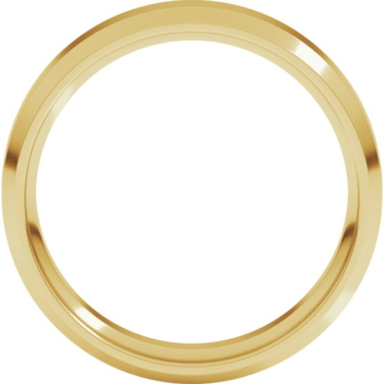 14K Yellow Gold 5 mm Beveled-Edge Comfort-Fit Flat Band Size 9.5