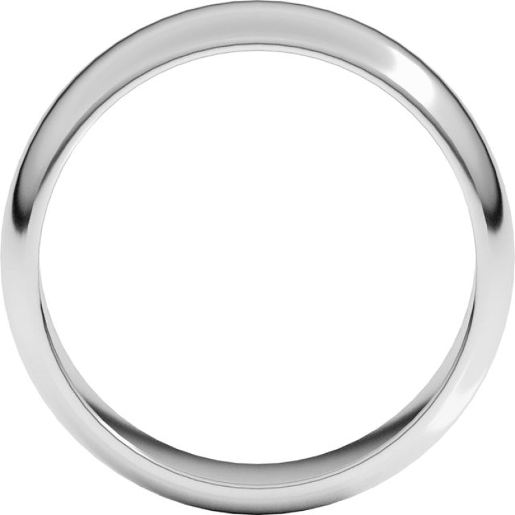 10K White Gold 6 mm Half Round Band Size 11.5