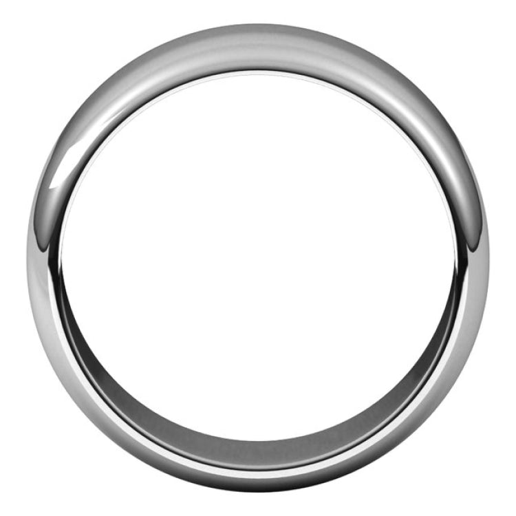 10K White Gold 8 mm Half Round Band Size 8.5