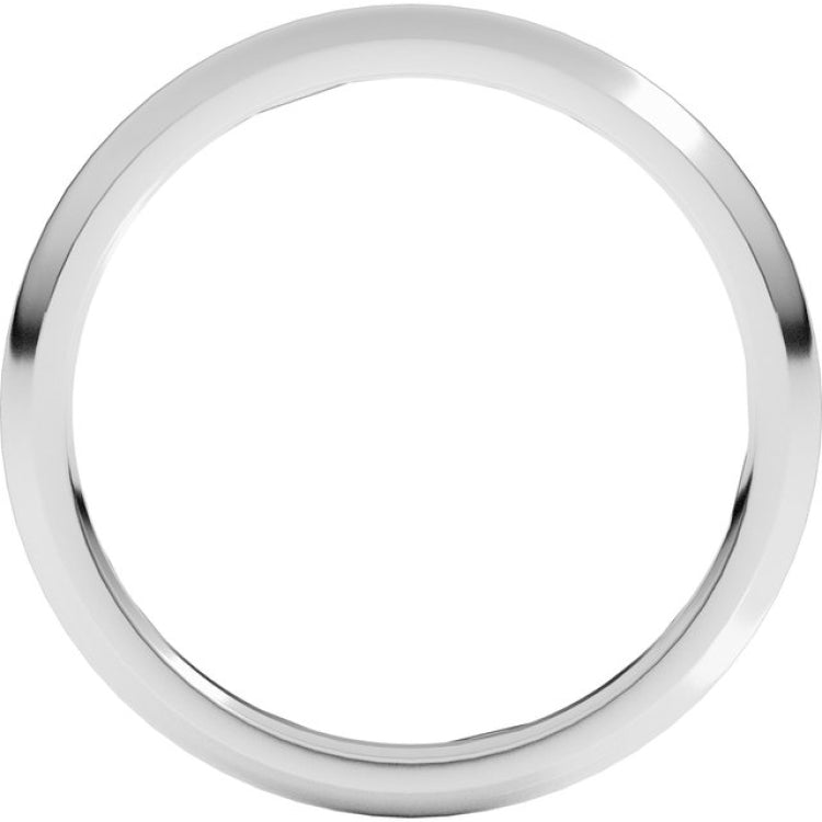 10K White Gold 2 mm Comfort-Fit Half Round Band Size 7