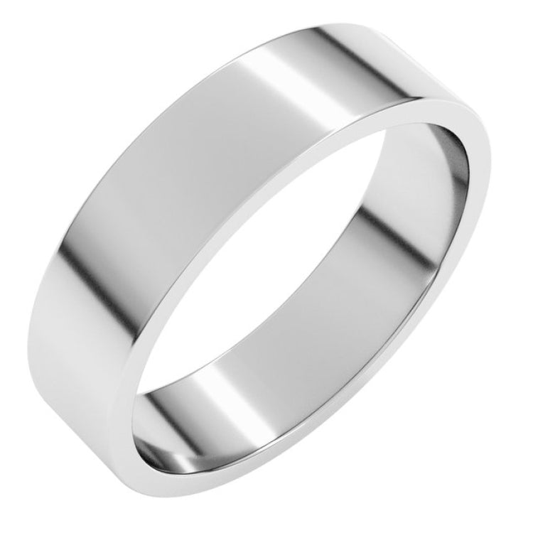 10K White Gold 5 mm Flat Band Size 11