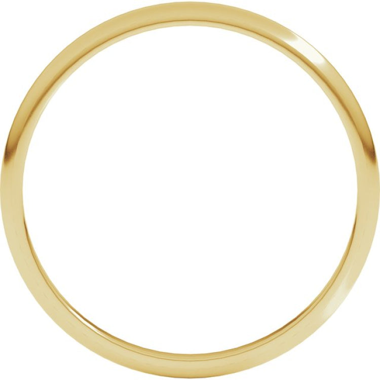 10K Yellow Gold 1.5 mm Lightweight Half Round Band Size 12.5