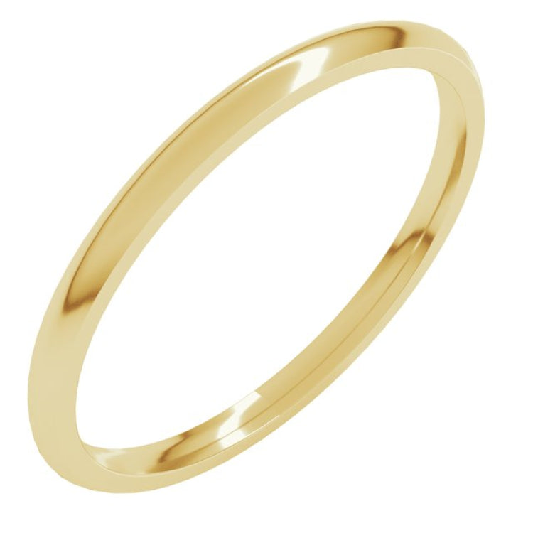 10K Yellow Gold 1.5 mm Lightweight Comfort-Fit Half Round Band Size 10.5