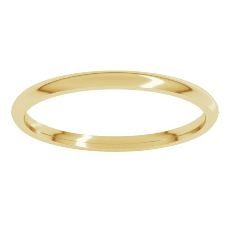 10K Yellow Gold 1.5 mm Lightweight Comfort-Fit Half Round Band Size 5.5