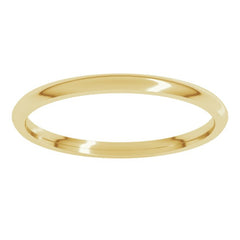 10K Yellow Gold 1.5 mm Lightweight Comfort-Fit Half Round Band Size 7.5