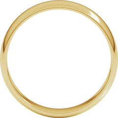 14K Yellow Gold 5 mm Lightweight Half Round Band Size 6.5