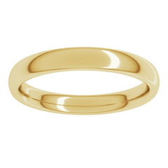 14K Yellow Gold 3 mm Comfort-Fit European-Style Band Size 6