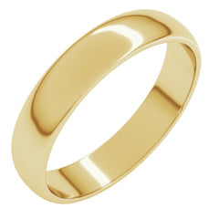 10K Yellow Gold 4 mm Lightweight Half Round Band Size 9.5