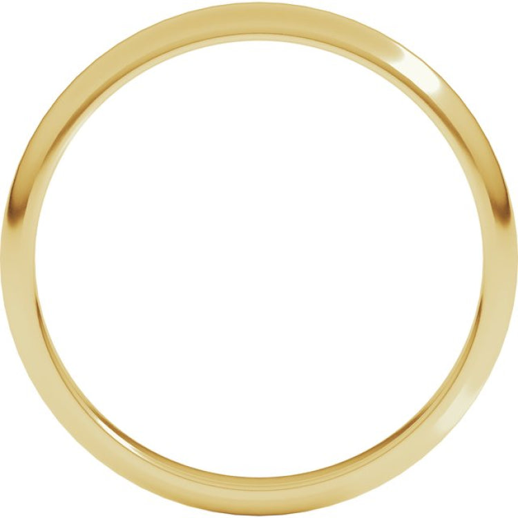 14K Yellow Gold 2.5 mm Half Round Band Size 5