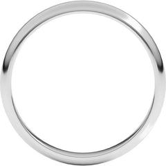 Platinum 3 mm Half Round Band Size 4.5