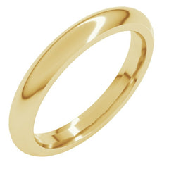 18K Yellow Gold 3 mm Comfort-Fit Half Round Band Size 4.5