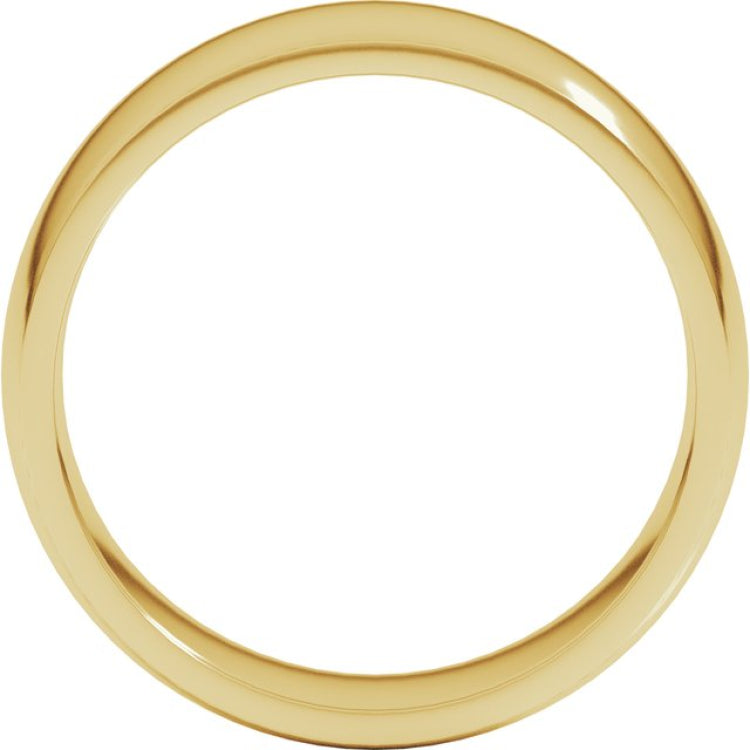 10K Yellow Gold 7 mm Lightweight Comfort-Fit Half Round Band Size 12