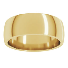 10K Yellow Gold 7 mm Lightweight Comfort-Fit Half Round Band Size 12