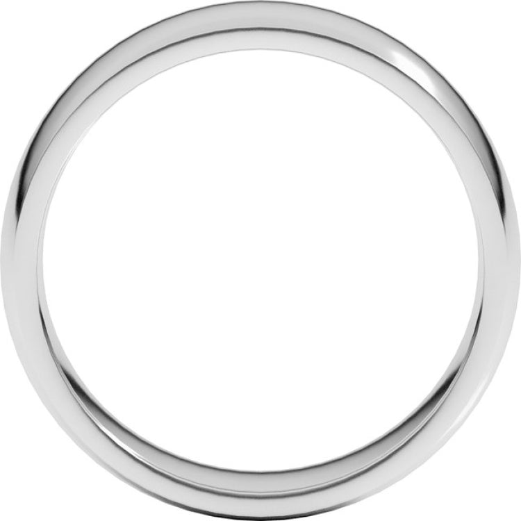 14K White Gold 6 mm Lightweight Comfort-Fit Half Round Band Size 7.5