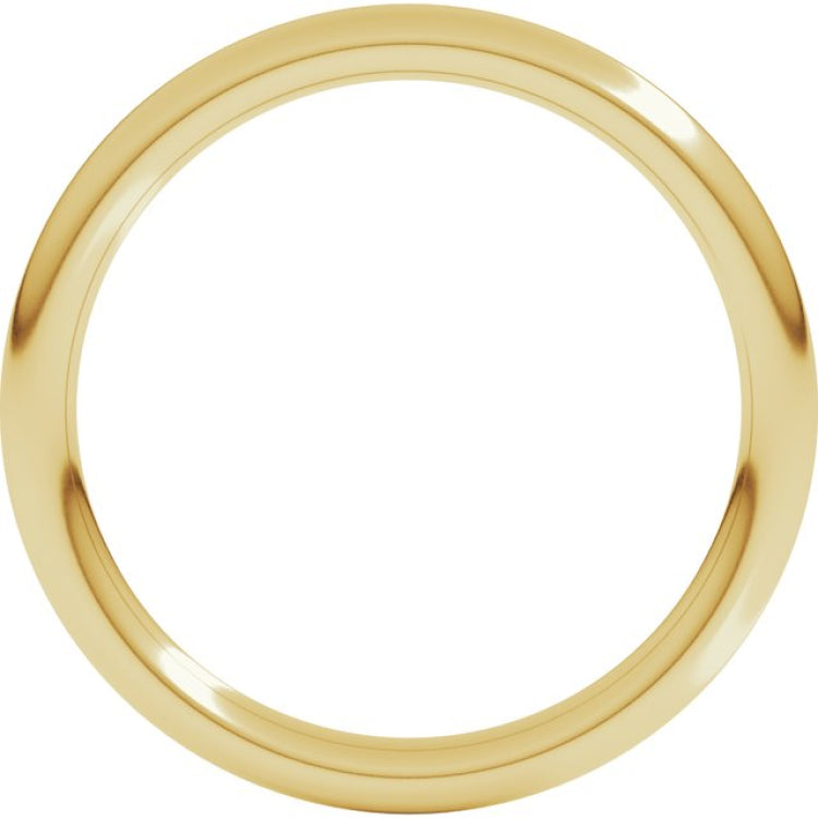 18K Yellow Gold 2 mm Comfort-Fit Full Round Band Size 4.5