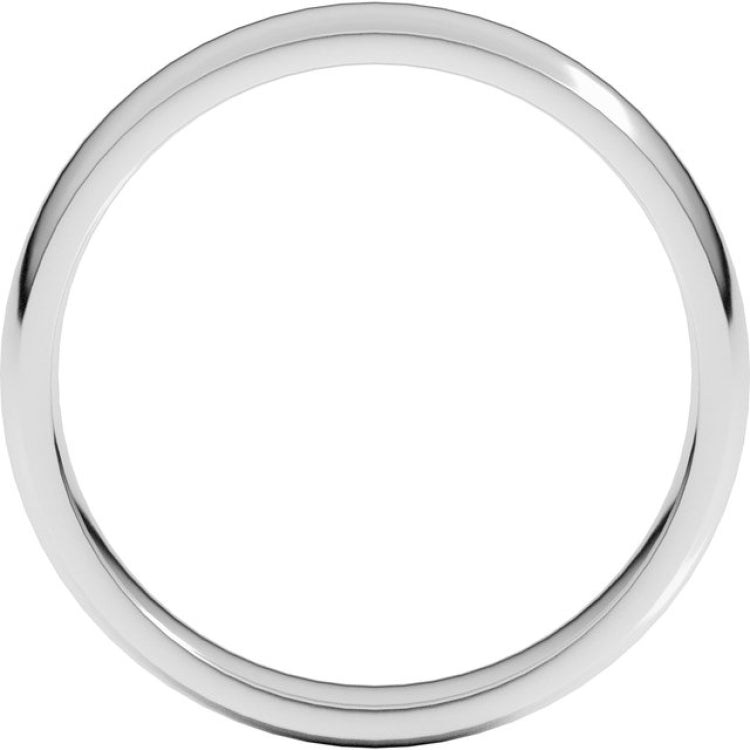 Platinum 4 mm Lightweight Comfort-Fit Half Round Band Size 7.5